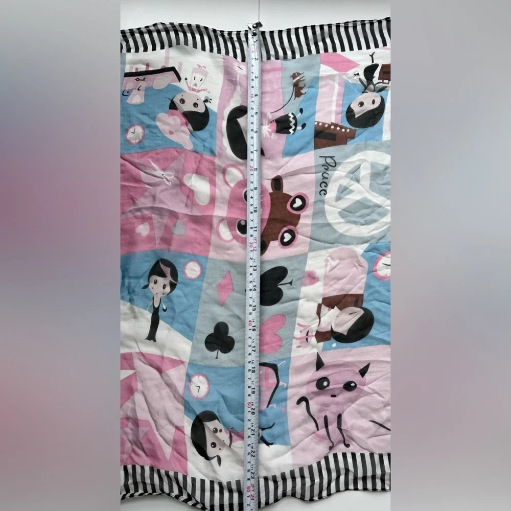 Moschino scarf wrap long rectangle Women's Pink Graphic Printed doll toy print